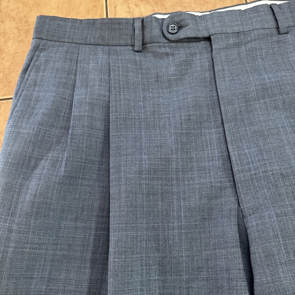 Jack Victor Suit Gray Plaid 44L Pants 38 x 32 Super 110s Wool Pinstripe 2 Piece - Picture 12 of 16